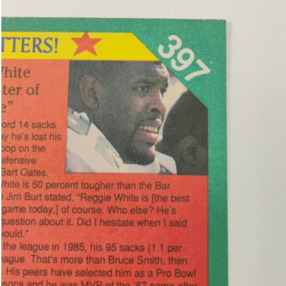 Philadelphia Eagles Reggie White 1991 Fleer - #397 - Picture 3 of 5